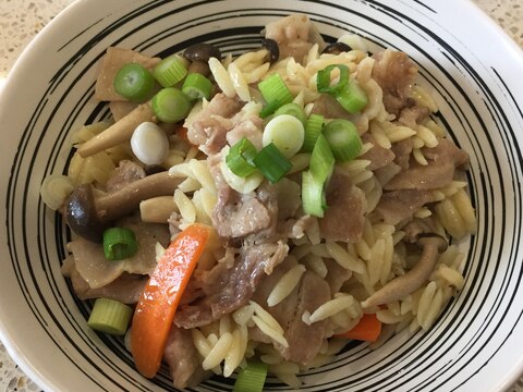 炒めナムルの混ぜパスタ